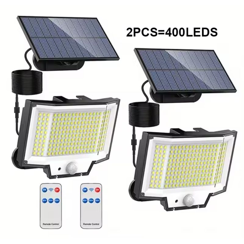 Lampe solaire extérieur 1000 lumens (2PCS/400LED)