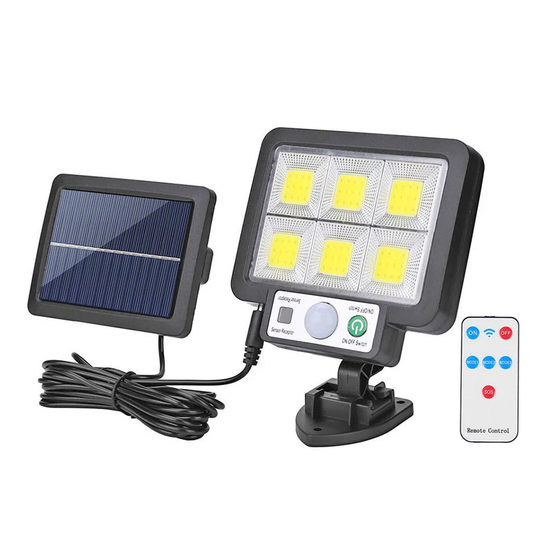 Lampe solaire extérieur avec interrupteur (72LED COB + Télécommande)