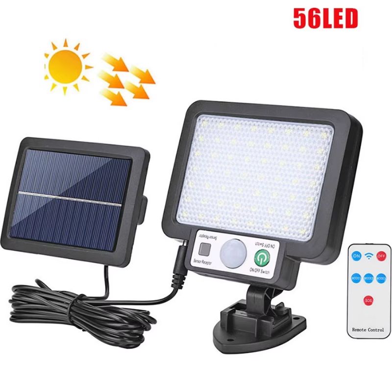 lampe solaire extérieur avec télécommande (56 LED)