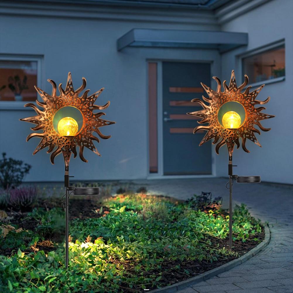 Lampe Solaire Exterieur, Lot de 2 lampes solaires pour jardin extérieur, lampe  solaire pour la décoration de jardin, lampes de jardin LED étanches pour  terrasse, jardin, marches et escaliers 