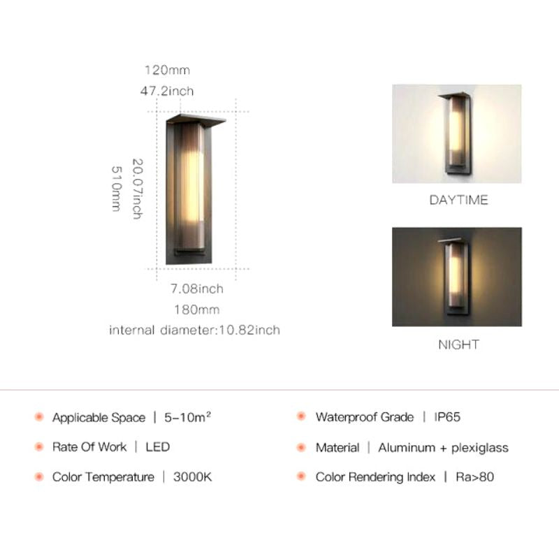Luminaire LED d'Extérieur Moderne et Créatif pour Terrasse, Applique Murale  Imperméable, Idéal pour Balcon ou